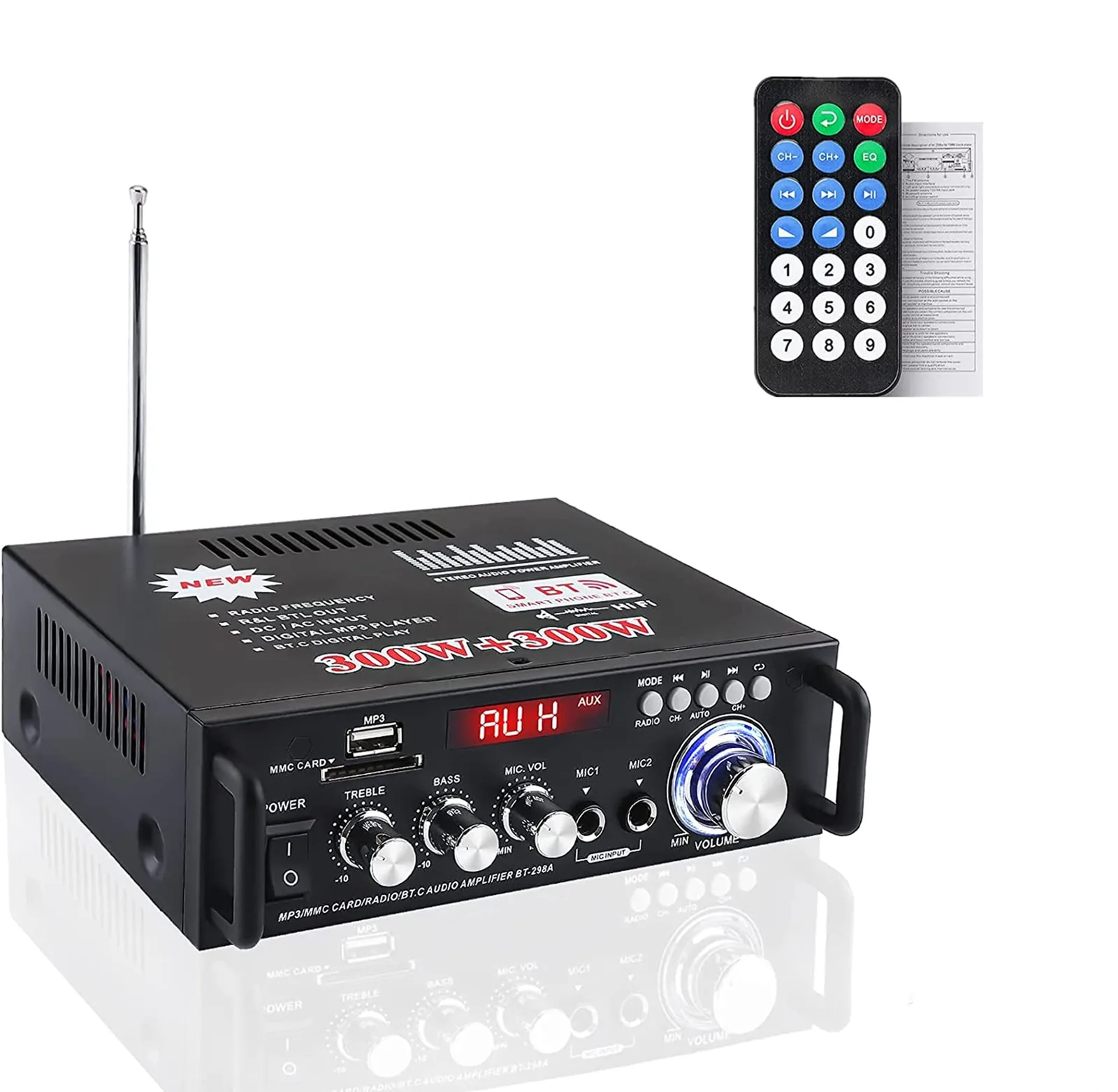 Stereo wzmacniacz AWKAQUN 298A Bluetooth 5.0 USB SD FM