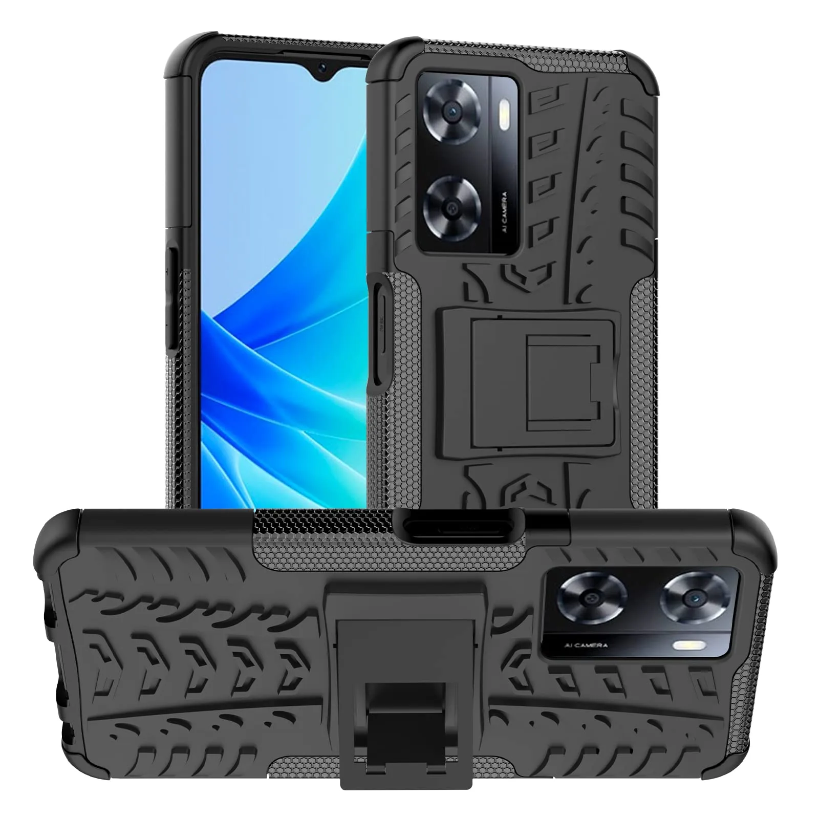 JRTAL trwałe etui do OPPO A57S/A77S/A77 4G/5G czarne