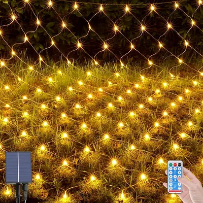 Sieć świetlna solarna OPAHUTER 96 LED, 1,5 × 1,5 m, ciepła biel