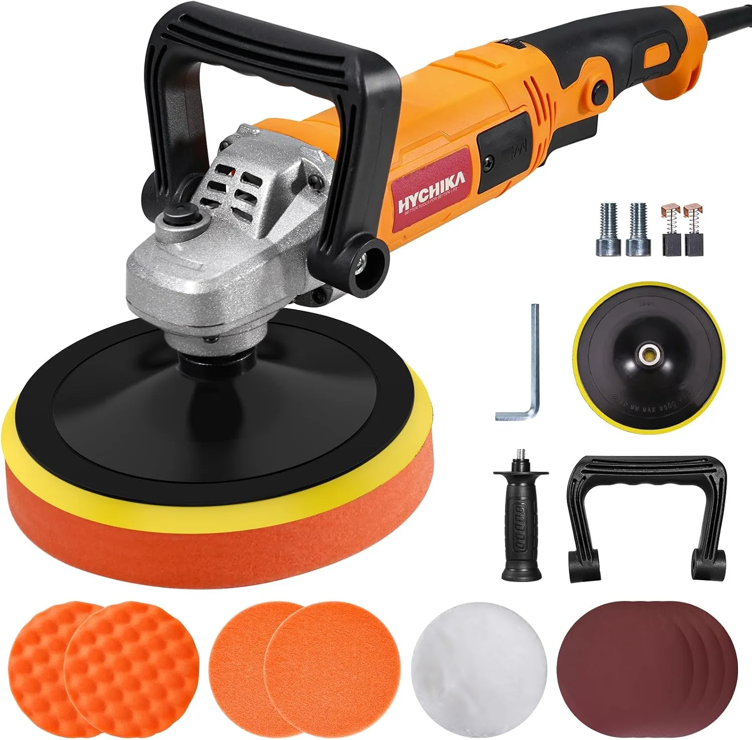 Polerka do auta HYCHIKA SLP-GX-150 1580W 180mm, zestaw z 6 prędkościami