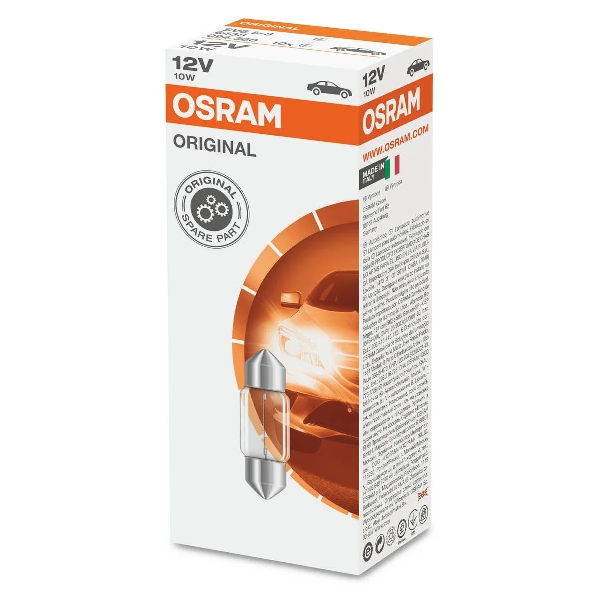 Żarówki wewnętrzne OSRAM 6438 C10W 12V 10W 10 szt.