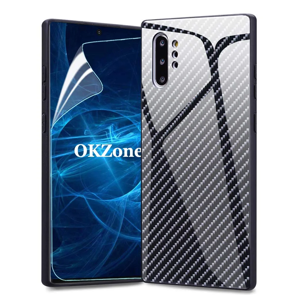 OKZone czarne etui z hartowanym szkłem 9H do Samsung Galaxy Note 10 Plus