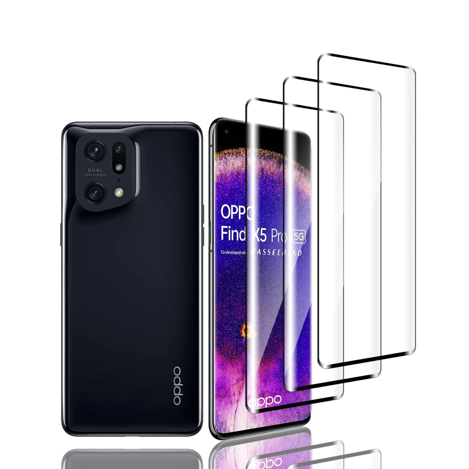 Hartowane szkła ochronne do OPPO Find X5 Pro 5G (zestaw 3 szt.)